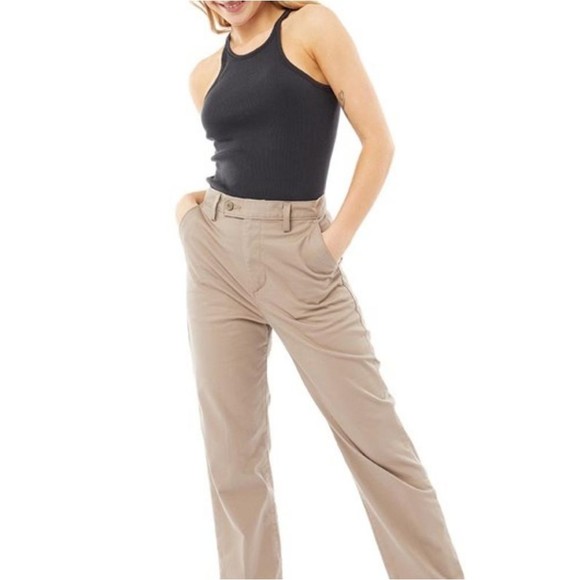 Levi's Mad Taupe Baggy High Rise Straight Leg Math Club College Trousers Pants - Picture 1 of 14